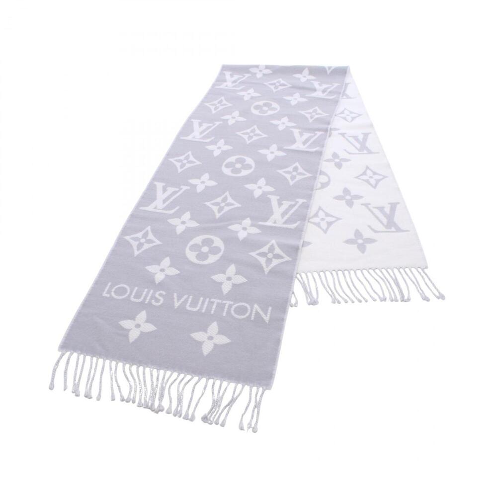 Louis Vuitton LV Essential Gris Clair Wool Scarf for Women, Purple/White, M77727